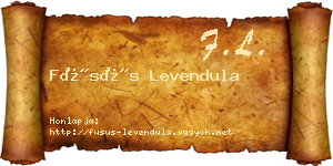Füsüs Levendula névjegykártya